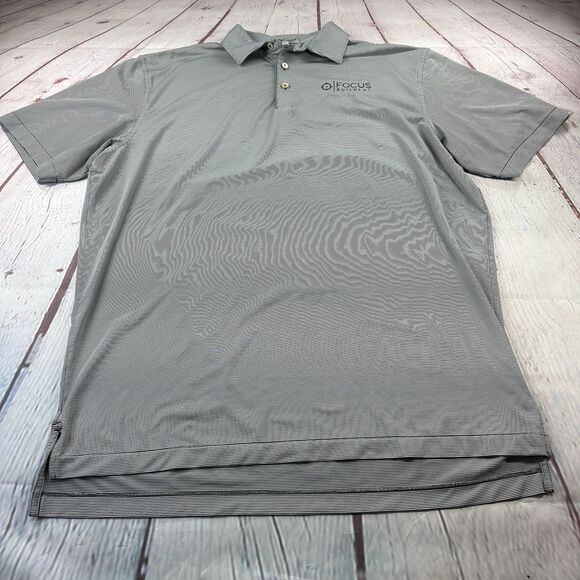 Peter Millar Summer Comfort Gray Polo Shirt Sz L Logo - Picture 2 of 8